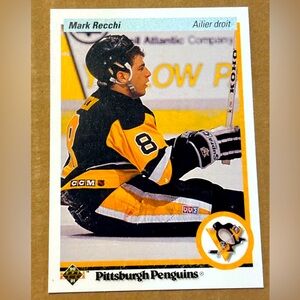 Mark Recchi 1990/91 Upperdeck Pittsburgh Penguins Rookie RC Hockey Card